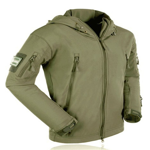 Chaqueta táctica militar de piel de tiburón para hombres chaqueta Softshell impermeable abrigo camuflaje con capucha ropa de camuflaje del ejército chaqueta de lana TAD ► Foto 1/6