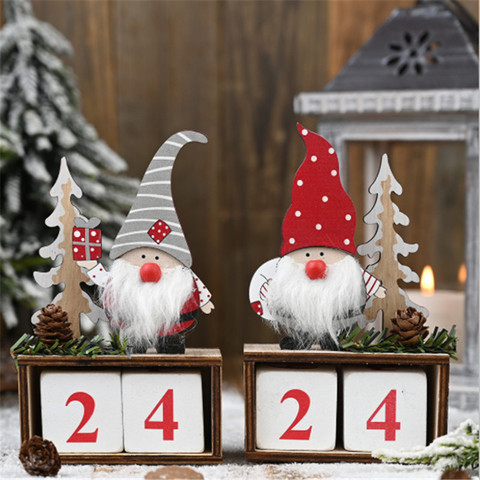 Calendario navideño de Navidad, adornos navideños para el hogar, regalos de Año Nuevo, muñecos de Papá Noel, decoración de elfo, 2022 ► Foto 1/6