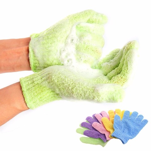 Guante de baño Exfoliante para ducha, guantes para fregar, resistente, esponja de masaje corporal, espuma de SPA hidratante para la piel ► Foto 1/5