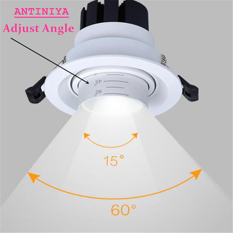 Lámpara de punto para techo, luces LED empotradas regulable con Zoom empotrado de 15-60 grados, COB, 8W, 12W, 15W, 18W21W24W, iluminación interior de AC110-220V ► Foto 1/6