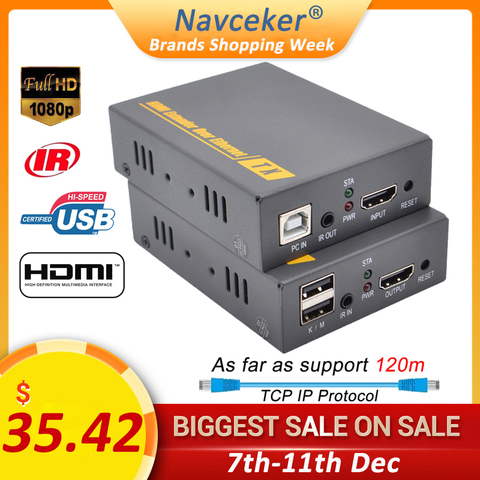 ZY-DT103KM HD USB HDMI KVM IP Extensor 20 ~ 60 KHz IR RJ45 KVM Extender CAT5 CAT6 por UTP 500ft KVM Extensor HDMI IP/TCP ► Foto 1/6