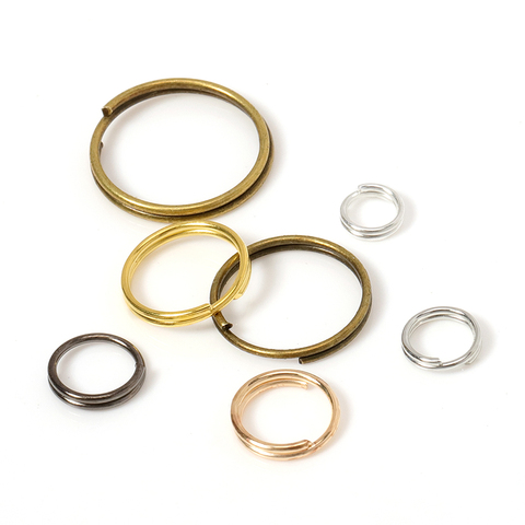 200 piezas clave anillos de salto abierto anillos de Split doble lazos círculo 5-14mm llavero de conectores de anillo para venta al por mayor joyería ► Foto 1/6