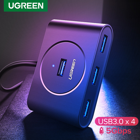 Ugreen-Hub USB 3,0 de 4 puertos, divisor USB de alta velocidad para discos duros, accesorios de ordenador, unidad Flash, ratón y teclado ► Foto 1/6