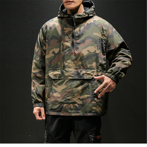 Los hombres chaquetas 2022 camuflaje Camo cortavientos Streetwear chaqueta de Hip Hop para hombres primavera táctico militar de doble cara chaqueta ► Foto 1/6