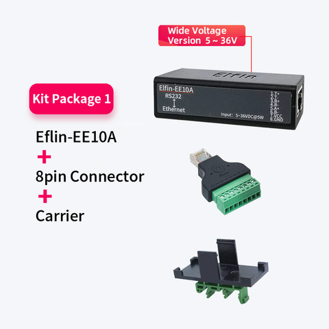 Puerto serie EE10A RS232 a puerto serie Ethernet, servidor de dispositivo compatible con TCP/IP, Telnet, protocolo Modbus TCP ► Foto 1/4