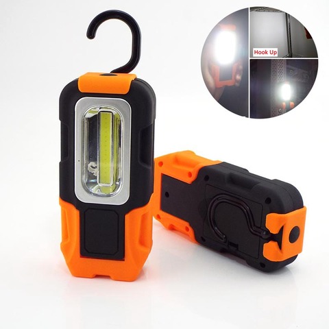 Mini multifunción de mano COB LED linterna senderismo trabajo luz de flash gancho noche luz linterna para camping para reparación del coche camping ► Foto 1/1