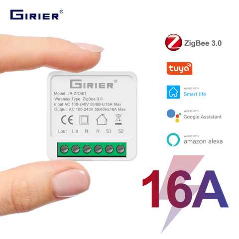 Tuya ZigBee 3,0 inteligente interruptor de luz módulo Automatización de casa inteligente DIY interruptor soporta 2 Control de vía de trabajo con Alexa de Google ► Foto 1/6