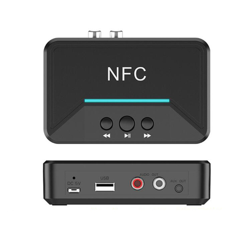 Adaptador Receptor Bluetooth 5,0 NFC 3,5mm RCA Audio AUX salida adaptador de antena inalámbrico Receptor estéreo para altavoz amplificador ► Foto 1/6