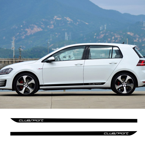 Pegatina de puerta lateral de coche, película de vinilo de rayas largas para Volkswagen VW Golf 7 MK7, accesorios de personalización de automóviles ► Foto 1/6