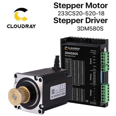 Cloudray-Kit de controlador de Motor paso a paso Nema 23, Motor paso a paso de 3 fases 1.0N.m/2.0N.m con engranaje para fresadora de grabado CNC ► Foto 1/6