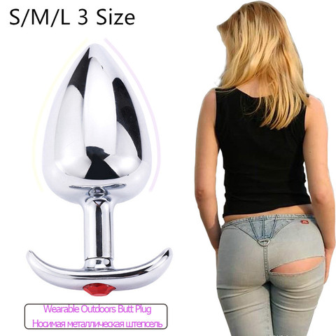 Tapón Anal de Metal con Corlor Jeweled para hombres y mujeres, 3 estilos, S/M/L, tapón Anal de acero para principiantes ► Foto 1/6