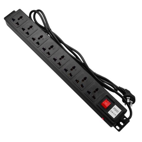 1U PDU 8 DE Metal Power Strip Surge Protector de 250V 10A 2500W con cable de extensión para 19 armario de servidor de pulgadas Dropshipping. Exclusivo. ► Foto 1/5