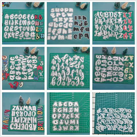 Troqueles de corte de Metal con 26 letras de gran tamaño, para álbum de recortes, para tarjetas de boda, DIY, en relieve, nuevo patrón para manualidades ► Foto 1/6