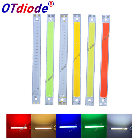 Tira COB LED 120*10mm luz de la lámpara 9V 12V DC 10W blanco cálido, azul, rojo, verde FLIP Chips para DIY coche luz cob led tubos ► Foto 1/6