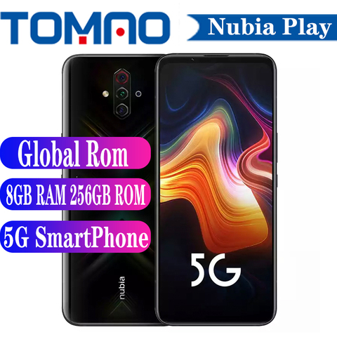 Nubia jugar 5G teléfono inteligente Snapdragon 765G 6GB 8GB RAM 128GB 256GB ROM 5100mAh 30W cargador rápido 144Hz Amoled 48MP Quad cámaras ► Foto 1/6