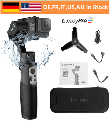 Hohem-Cámara de acción iSteady Pro 3 de 3 ejes, cardán de mano a prueba de salpicaduras para Gopro Hero 8 7/6/5/4/3 DJI Osmo Action SJCAM YI ► Foto 1/6