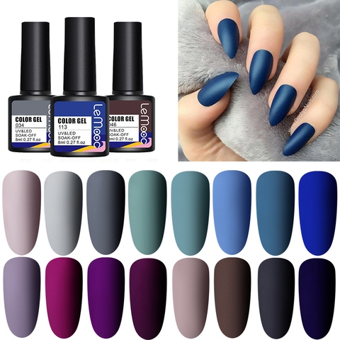 Comprar Online Lemooc Esmalte De Unas De Color Azul Oscuro Purpura Mate Esmalte De Unas De Gel Uv Semipermanente Led Uv Diseno Artesanal 8ml Alitools