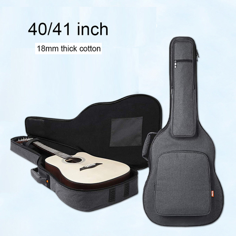 Funda de guitarra acústica de tela impermeable, 40/41 pulgadas, 10mm, algodón, correas de hombro dobles, funda suave acolchada ► Foto 1/5