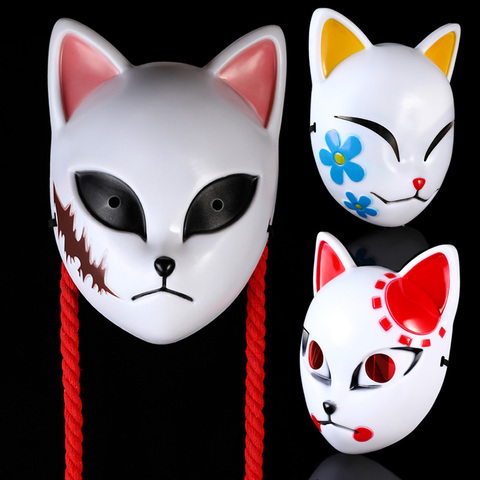 El Anime japonés demonio asesino máscara Kimetsu No Yaiba Cosplay Sabito Kamado Tanjirou Makomo ABS máscaras disfraz de fiesta de Halloween Accesorios ► Foto 1/6