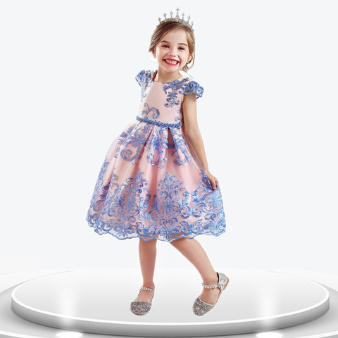 Traje de año nuevo lazo grande para niña, vestidos infantiles para niñas, vestido Formal de graduación para fiesta de princesa, vestido de Navidad ► Foto 1/6