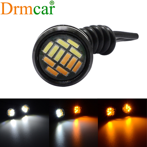 23mm 4014 12Smd ojo de águila señal amarillo blanco luz diurna punto lámparas de señal de coche Led de Motor estacionamiento día lámpara ► Foto 1/6