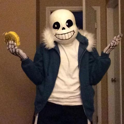 Sans Undertale-sudaderas con capucha para Cosplay, mascarilla de látex, chaqueta con esqueleto de sans plus, suéter de terciopelo con cremallera, disfraces de fiesta de Halloween ► Foto 1/6