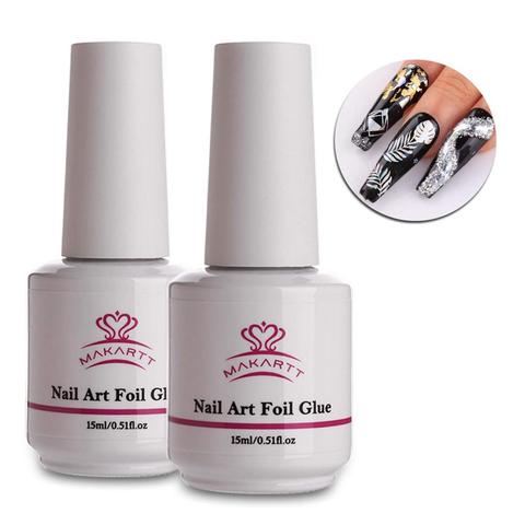 Makart-pegamento de aluminio para uñas artísticas, Gel para Pegatinas de aluminio, puntas de transferencia de uñas, manicura artística, lámpara UV LED de 15ML ► Foto 1/6