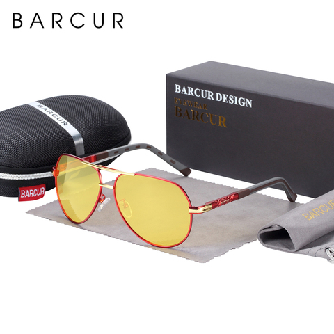 BARCUR-gafas de visión nocturna, lentes originales de marca de lujo para conducción nocturna ► Foto 1/6