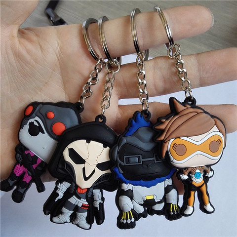 Llavero Overwatch claro dva colgante de llavero Anime accesorios de dibujos animados anillo Widowmaker titular chaveiro llaveros 76 ► Foto 1/5