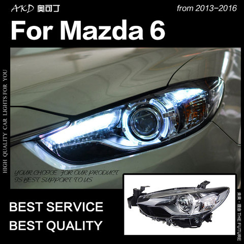 AKD estilo de coche para Mazda 6 faros 2013-2016 Mazda6 Atenza LED faro DRL escondió la cabeza de la lámpara Ojo de Ángel Bi Xenon Accesorios ► Foto 1/6