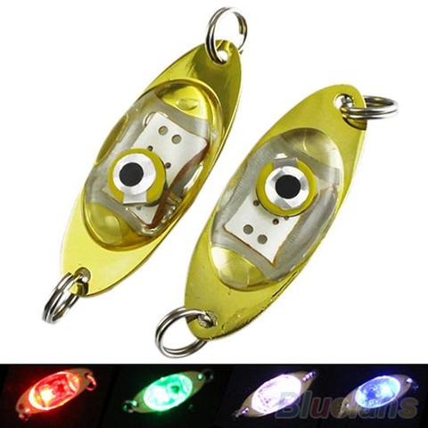Señuelos de Pesca LED con forma de ojo bajo el agua, lámpara intermitente, lámpara señuelo de peces de calamar, 4 colores ► Foto 1/6