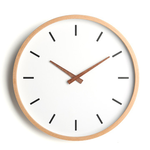 Nórdicos pared Simple reloj redondo de madera mudo reloj para el salón mudo dormitorio de Oficina Relojes de pared reloj de decoración para el hogar C5T116 ► Foto 1/6