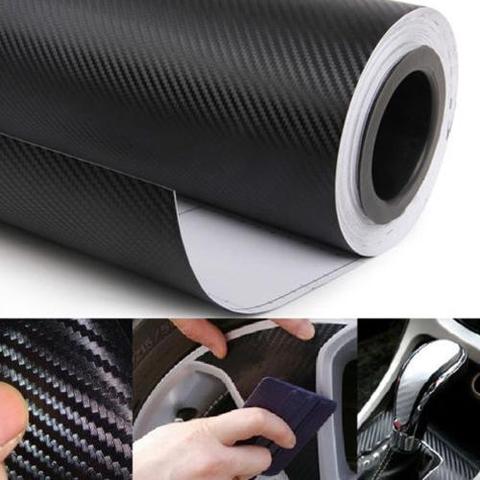 127*30CM 3D de fibra de carbono vinilo de la película protectora de coche de fibra de carbono pegatina de decoración para coche Color Negro Estilo de coche decoración herramientas ► Foto 1/6