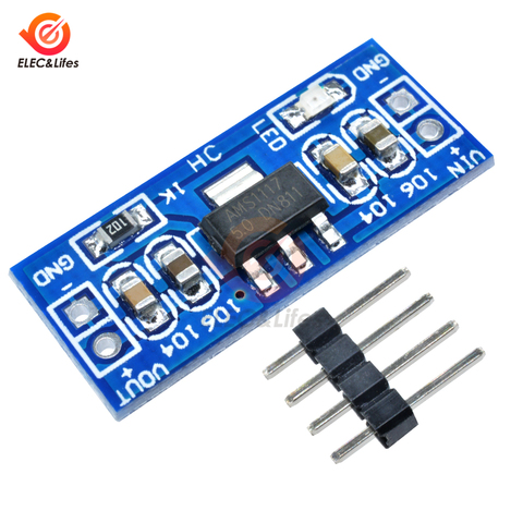 5 uds SMD AMS1117-3.3V DC-DC convertidor Buck de reducción módulo de fuente de alimentación DC 4,75-12-12V 1,2 V 1,5 V 1,8 V 2,5 V 3,3 V 5,0 V AMS1117 ► Foto 1/6