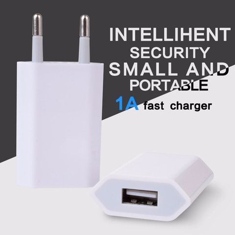 Adaptador de cargador de pared USB rápido, 5V, 1A, puerto USB único, Cubo de enchufe de Cargador rápido para Xiaomi, iPhone y Samsung ► Foto 1/6