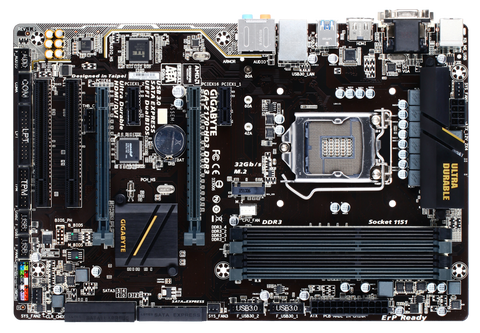 La placa madre GIGABYTE usada GA-Z170-HD3 DDR3 tiene 4 ranuras DDR3/DDR3L y es compatible con procesadores Intel Core de 6 y 7 generación ► Foto 1/3