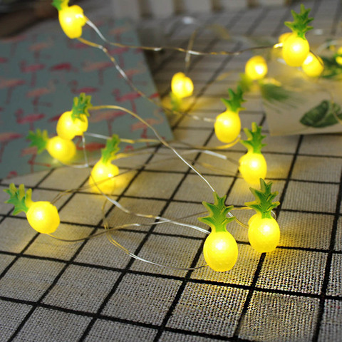 Guirnalda de luces 20 piezas para decoración de fiestas, suministros luminosos de LED en forma de piña, hawaiana, flamenco, unicornio, Cactus, fiesta Tropical ► Foto 1/6