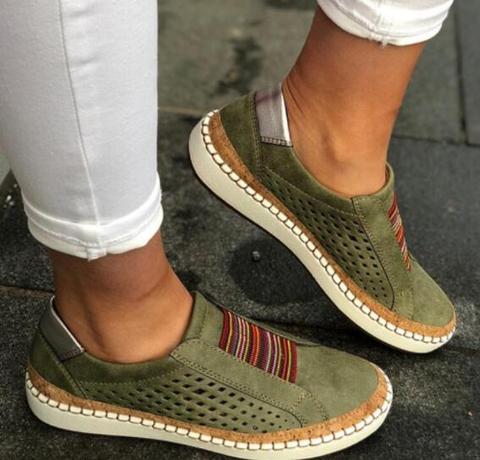 Zapatos planos sin cordones para Mujer, mocasines transpirables estilo Harajuku Vintage, zapatilla deportiva para Mujer, cómodos ► Foto 1/6