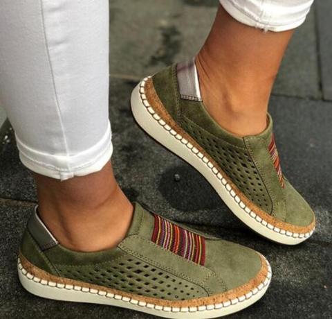 Zapatos planos sin cordones para Mujer, mocasines transpirables estilo Harajuku Vintage, zapatilla deportiva para Mujer, cómodos ► Foto 1/6