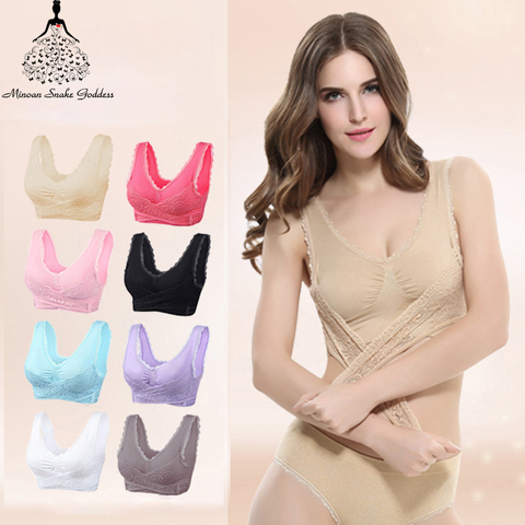 Sujetadores de cierre frontal para mujer, sostén de talla grande, Push Up, Bralette Sexy de encaje, ropa interior sin costuras, S-6XL ► Foto 1/6