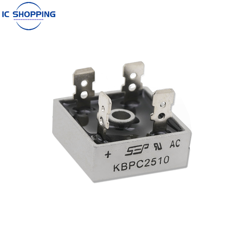 Rectificador monofásico KBPC2510 25A 1000V DIP Puente rectificador de diodo, accesorios de puente para maquinaria CNC, 2 unidades ► Foto 1/1