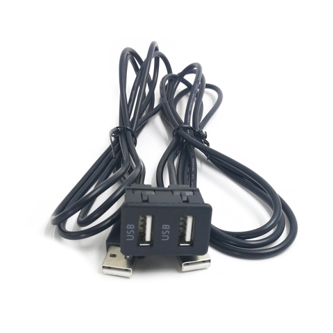 Biurlink coche bricolaje montaje Jack AUX USB hembra a macho Cable de extensión Cable de carga para Toyota Honda para iPhone Android smartphone ► Foto 1/6