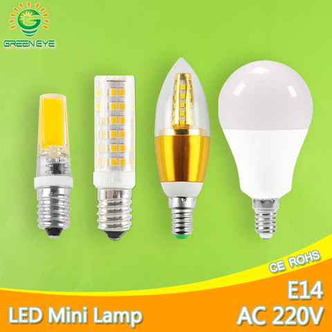 Mini E14 llevó la luz de bulbo 6 W 9 W 10 W 12 W 220 V lámpara LED E14 genial blanco cálido vela Spotlight Lampada de la ampolla Bombilla Lampara ► Foto 1/6