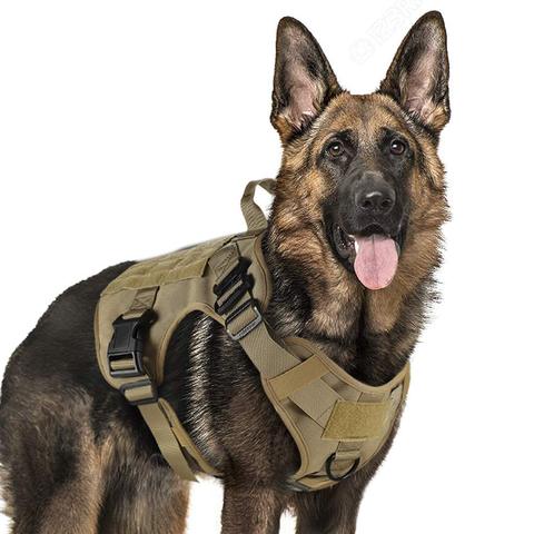 Arnés táctico militar para perro K9, chaleco para perro de trabajo, cuerda elástica de nailon, correa de plomo para entrenamiento, correr para perros medianos y grandes, Pastor Alemán ► Foto 1/6