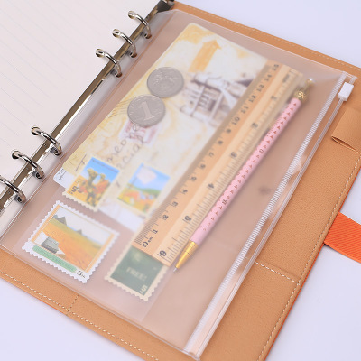 1 unids/lote A5/A6/A7 bolsa de almacenamiento material escolar de oficina hoja transparente suelta cuaderno con cremallera soporte de archivo autosellante ► Foto 1/2