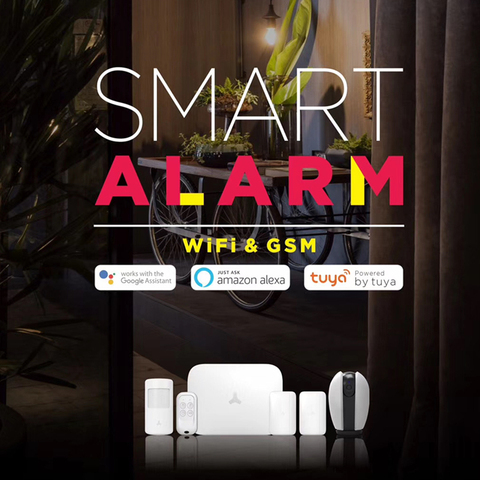 ALARMA DE SEGURIDAD PARA EL HOGAR inalámbrico con WiFi para el hogar, sistema de alarma de intrusión GSM con aplicación inteligente, compatible con Alexa y Google Home ► Foto 1/6