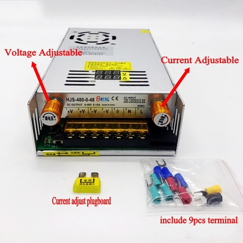 Convertidor de AC a DC con pantalla digital, fuente de alimentación regulada con interruptor de tensión regulable CC 12V 24V 36V 48V 60V 80V 120V, potencia 480W ► Foto 1/6