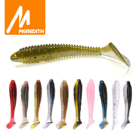 Señuelos de Pesca MEREDITH, anzuelos anchos de impacto, Swimbait de 85mm/5,5g, 10 unidades/lote, señuelos blandos para pesca con cebo blando ► Foto 1/6