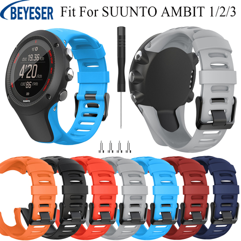 Correa de silicona para Suunto Ambit Series 1/2/3, accesorios de banda deportiva inteligente, 24mm, para SUUNTO AMBIT 1/2S/2R/3P/3S/3R ► Foto 1/6