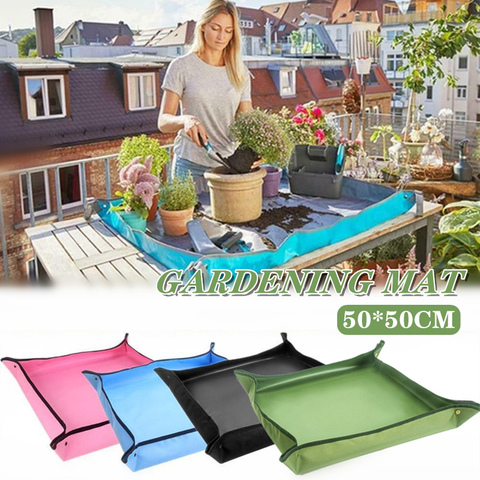 Esterilla de jardinería de 50x50CM, esterilla de jardinería de PE, almohadilla de jardinería impermeable, esterillas reutilizables para flores, almohadilla plegable para transplantar ► Foto 1/6